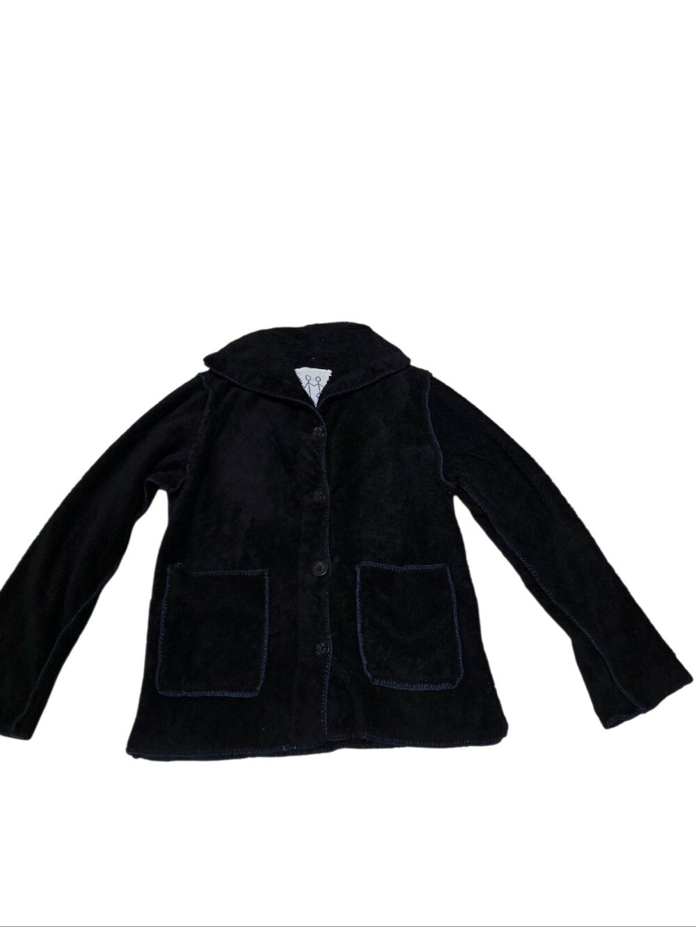 Johnny Was Pete & Greta Cozy Fuzzy Teddy Button Down Jacket In Black